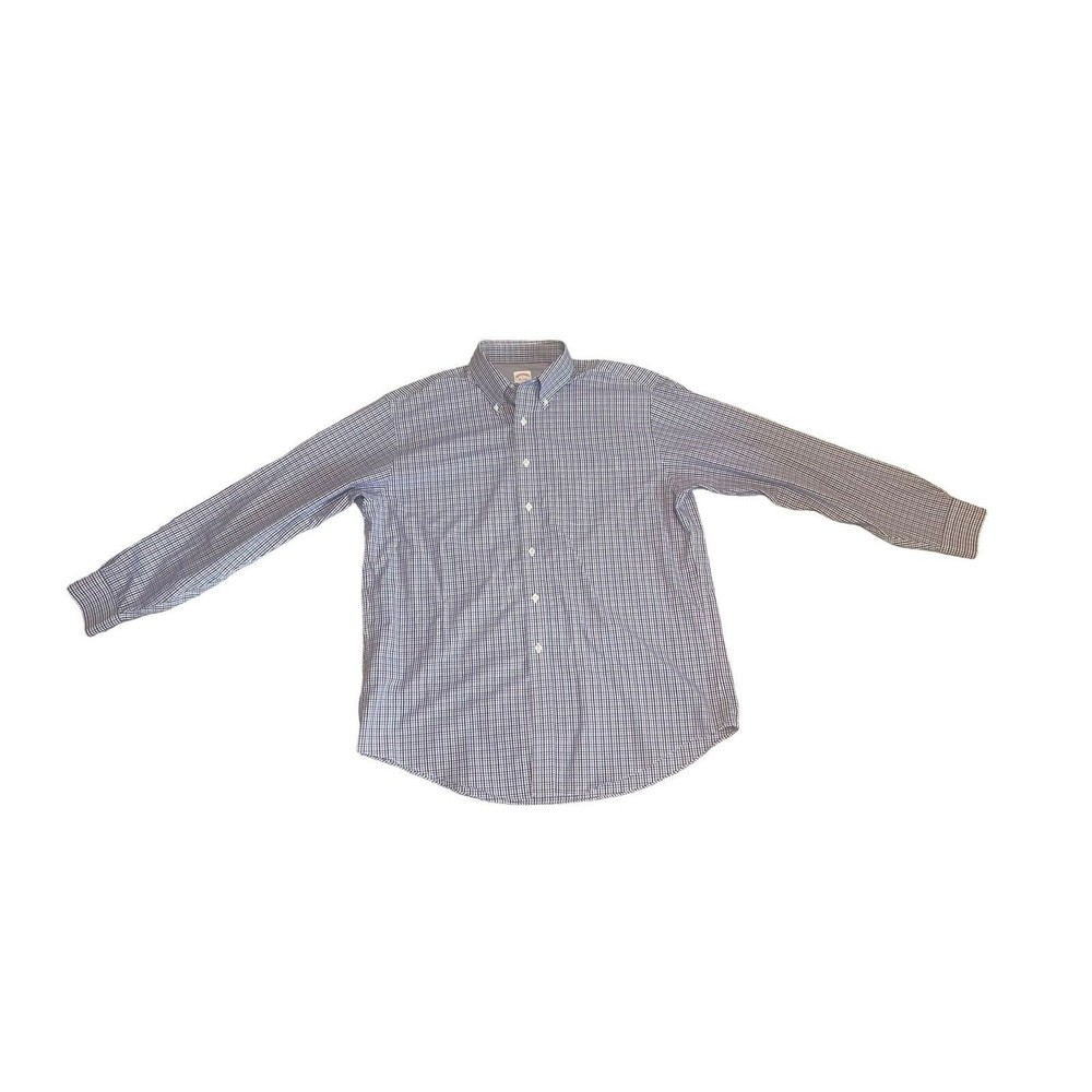 Brooks Brothers Mens Button Down Shirt Large Purple White